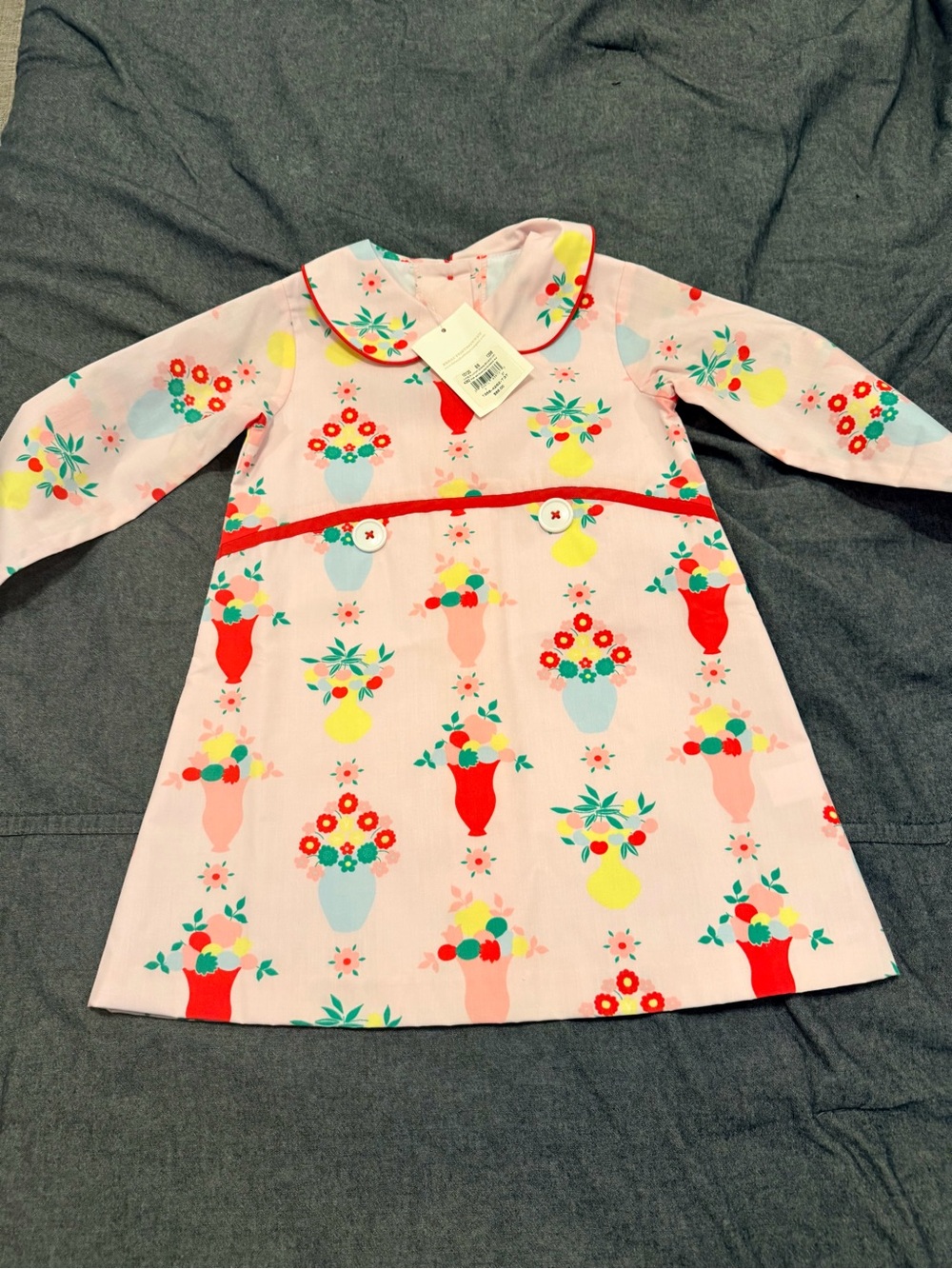 The Beaufort Bonnet Company Pink Floral Vase Print Dress
